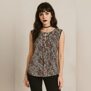 41 Hawthorn Floral Polka Dot Sleeveless Tunic Women’s S Coquette Fairy